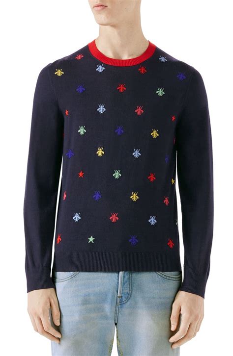 gucci sweater cardigan|gucci bee embroidered sweater.